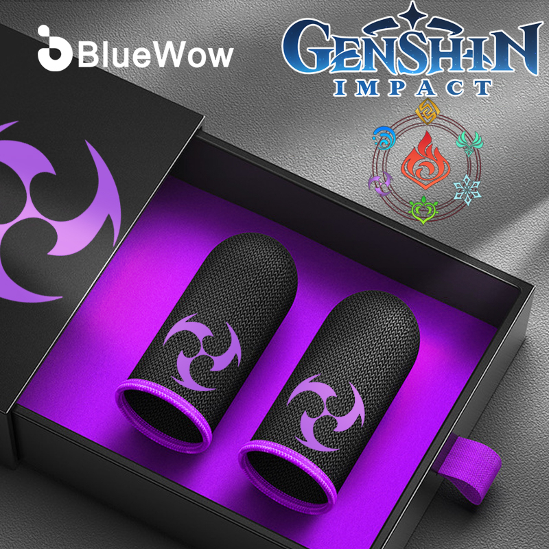 【Genshin】BlueWow Electro Professional  Game Finger Sleeve Nano Fiber Breathable Sweatproof Gaming Thumb Thin Gloves Model For Pubg Genshin